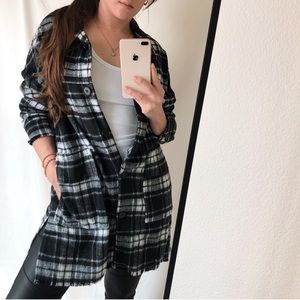 🔁 Plaid Brushed Long Jacket
